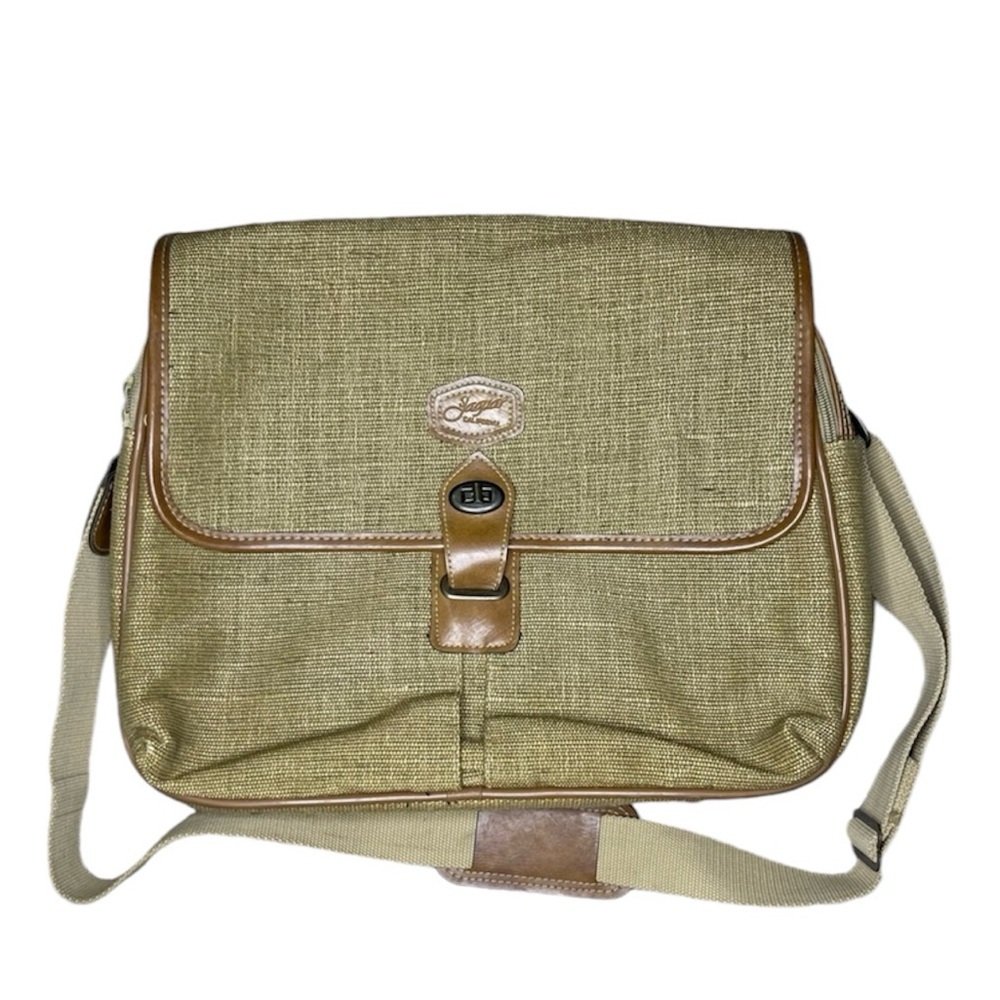 Jaguar California canvas and leather messenger bag